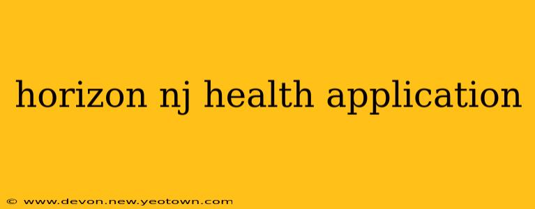 horizon nj health application