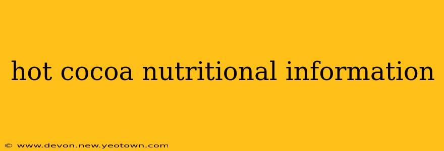 hot cocoa nutritional information