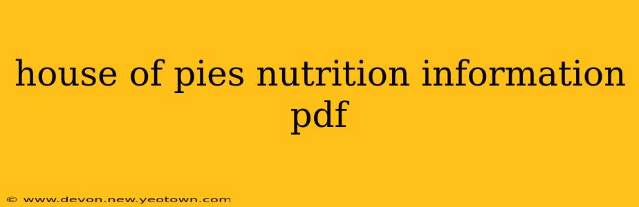 house of pies nutrition information pdf