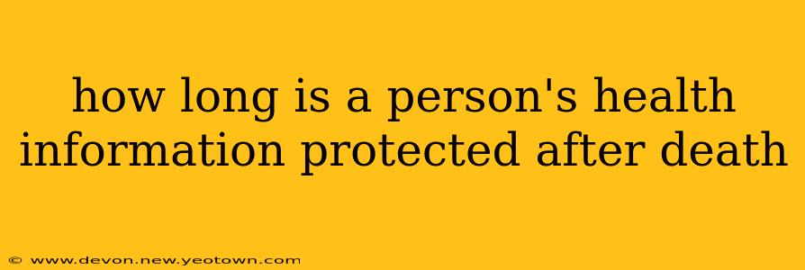 how long is a person's health information protected after death