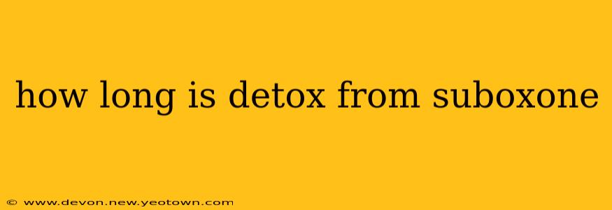 how long is detox from suboxone
