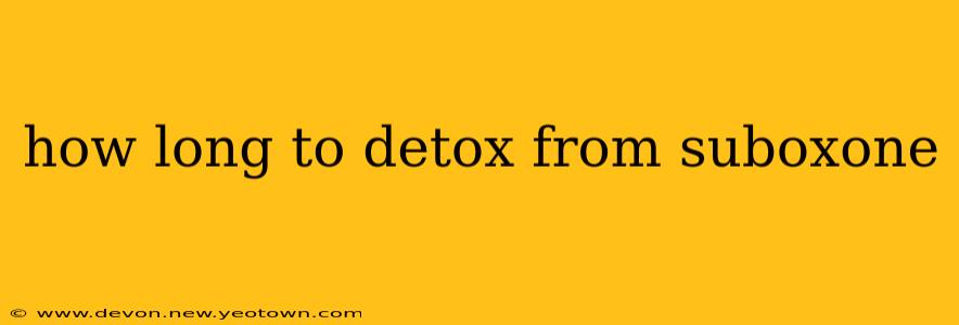 how long to detox from suboxone