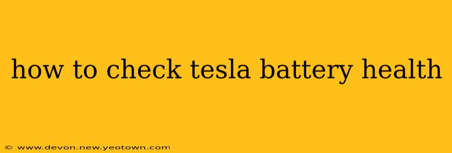 how to check tesla battery health