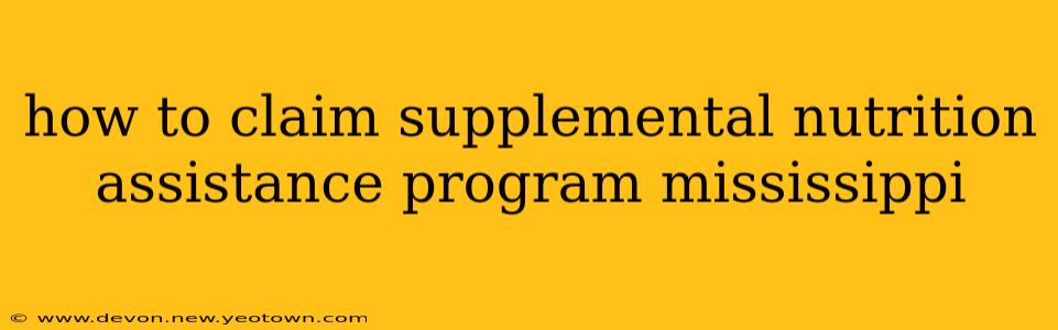 how to claim supplemental nutrition assistance program mississippi