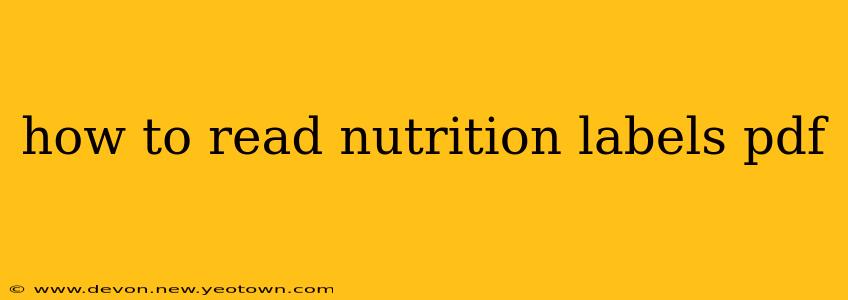 how to read nutrition labels pdf
