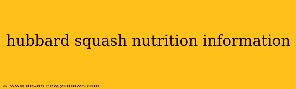 hubbard squash nutrition information