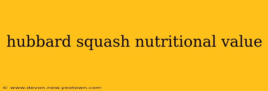 hubbard squash nutritional value