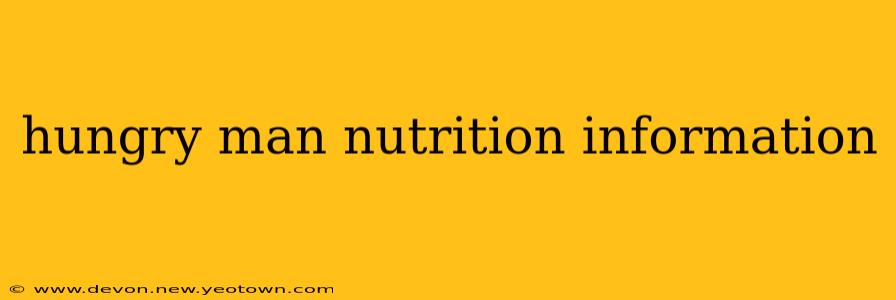 hungry man nutrition information