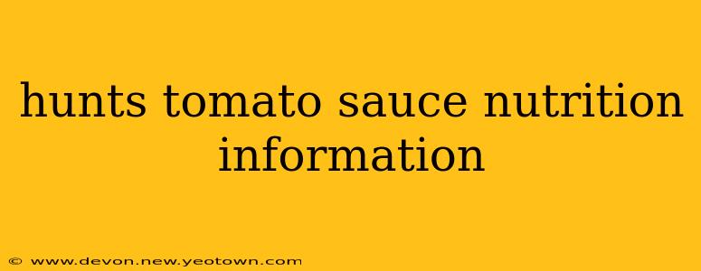 hunts tomato sauce nutrition information