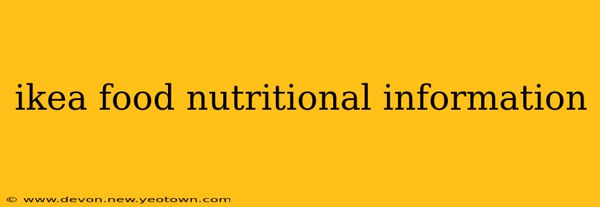 ikea food nutritional information
