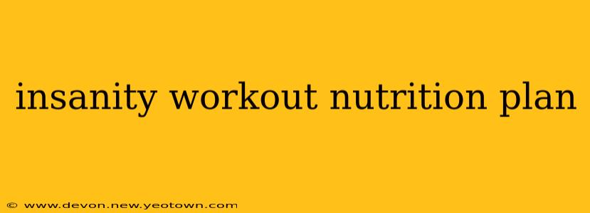 insanity workout nutrition plan