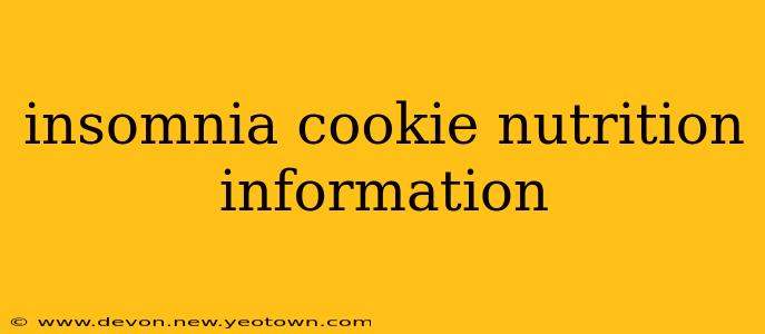 insomnia cookie nutrition information