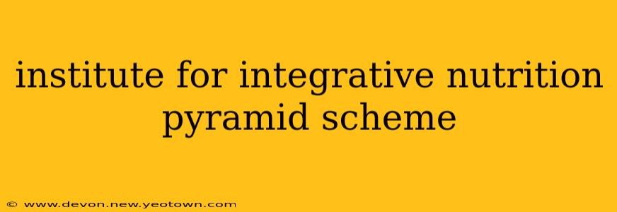 institute for integrative nutrition pyramid scheme