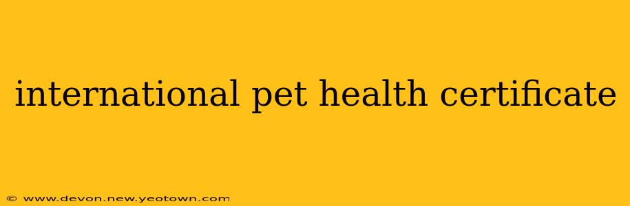 international pet health certificate