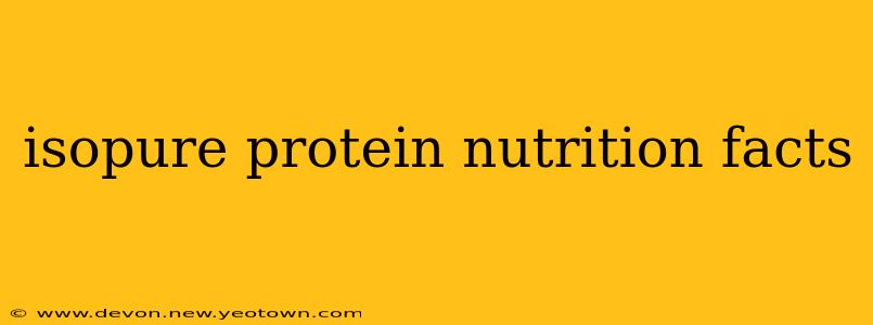 isopure protein nutrition facts