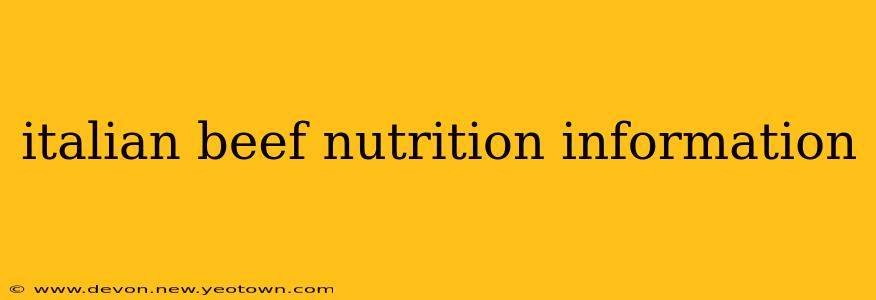 italian beef nutrition information