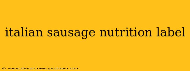 italian sausage nutrition label