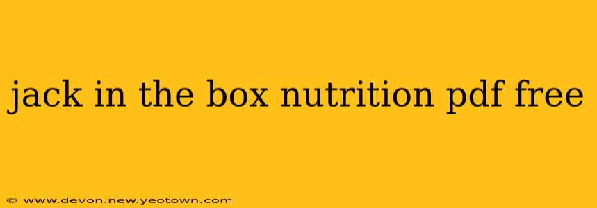 jack in the box nutrition pdf free