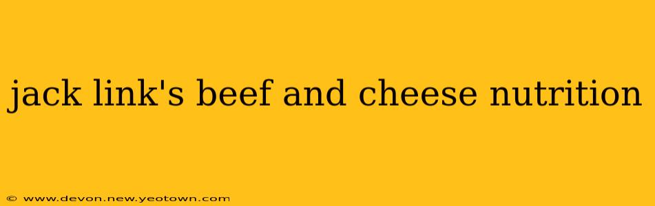 jack link's beef and cheese nutrition