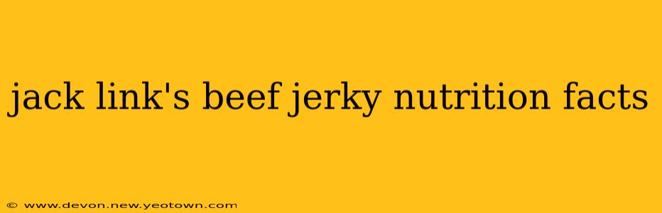 jack link's beef jerky nutrition facts