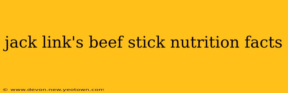 jack link's beef stick nutrition facts