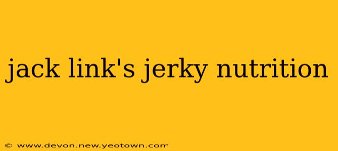 jack link's jerky nutrition
