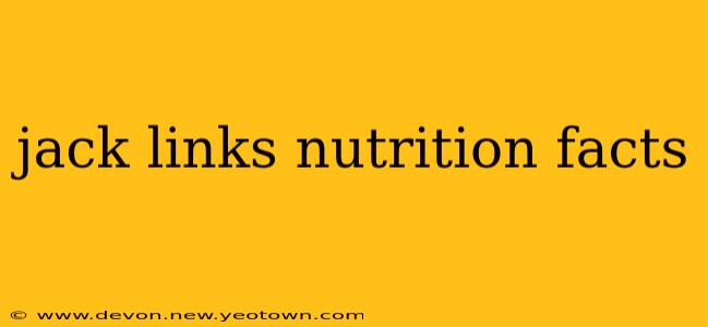 jack links nutrition facts