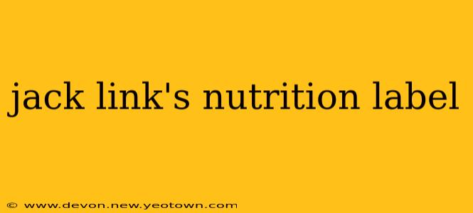 jack link's nutrition label