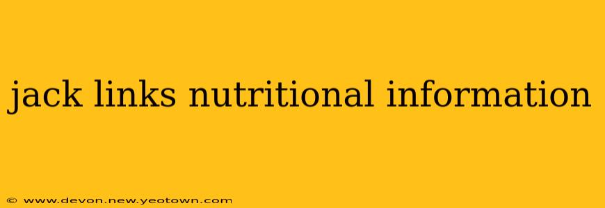jack links nutritional information