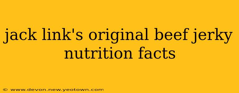 jack link's original beef jerky nutrition facts