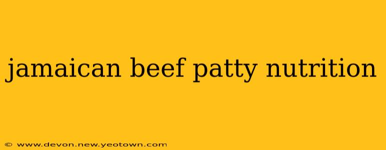 jamaican beef patty nutrition