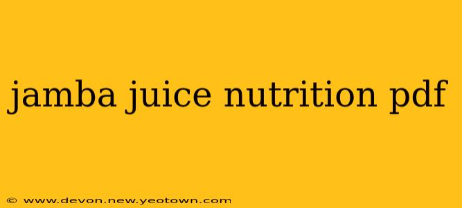 jamba juice nutrition pdf