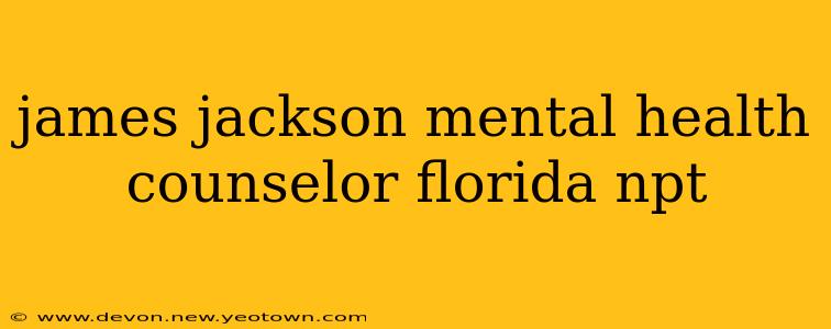 james jackson mental health counselor florida npt