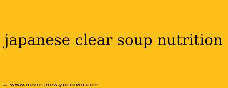 japanese clear soup nutrition