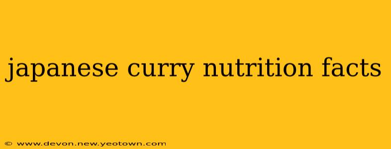 japanese curry nutrition facts