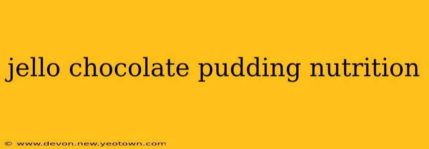 jello chocolate pudding nutrition