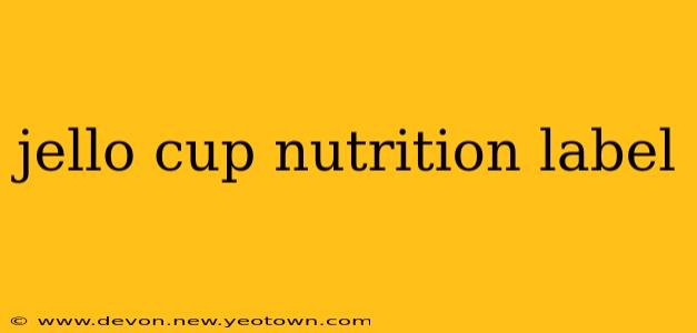 jello cup nutrition label