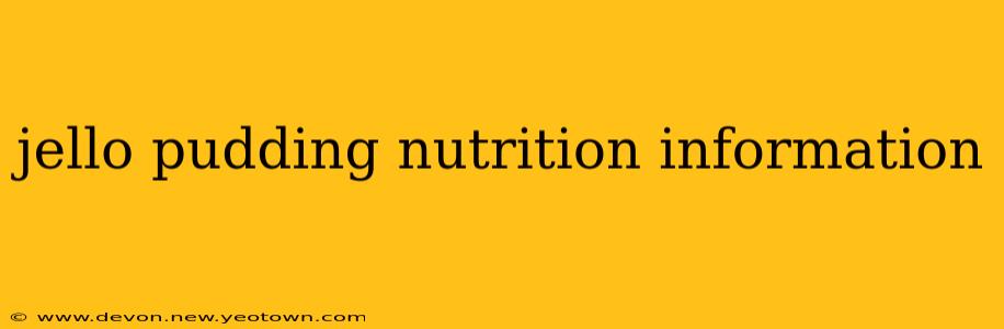 jello pudding nutrition information