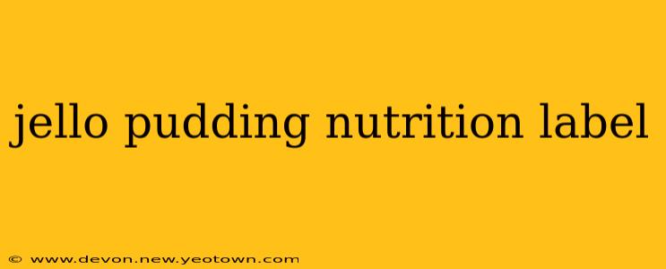 jello pudding nutrition label