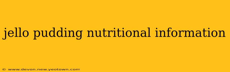 jello pudding nutritional information