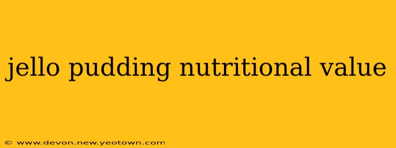 jello pudding nutritional value