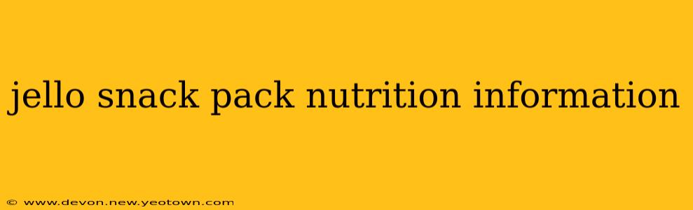 jello snack pack nutrition information