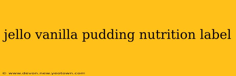 jello vanilla pudding nutrition label