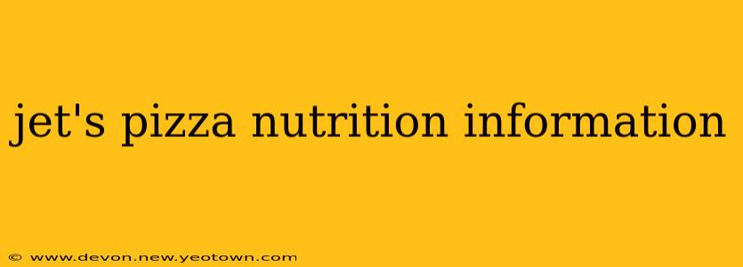 jet's pizza nutrition information