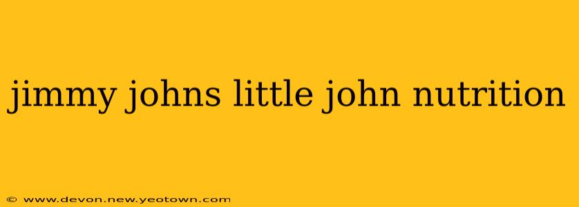jimmy johns little john nutrition