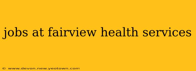 jobs at fairview health services