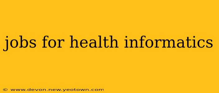 jobs for health informatics
