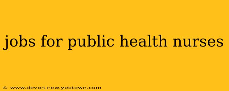jobs for public health nurses
