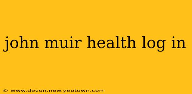 john muir health log in