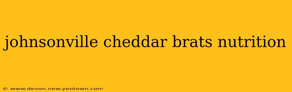 johnsonville cheddar brats nutrition